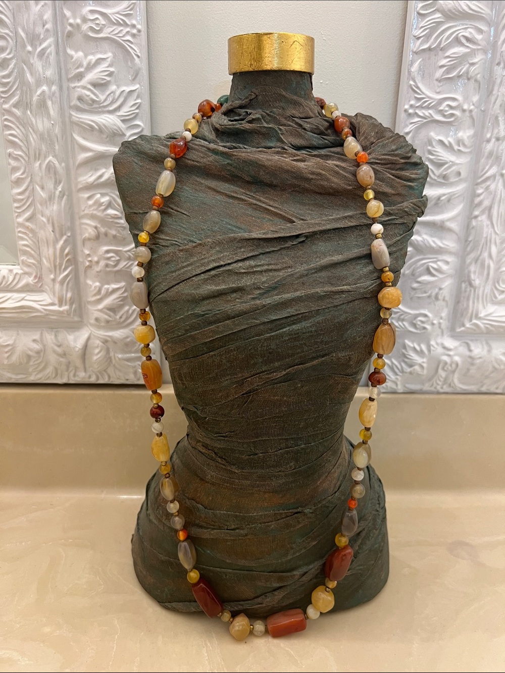 Vintage Multi-Color Semi-precious Bead Necklace - Women Jewelry